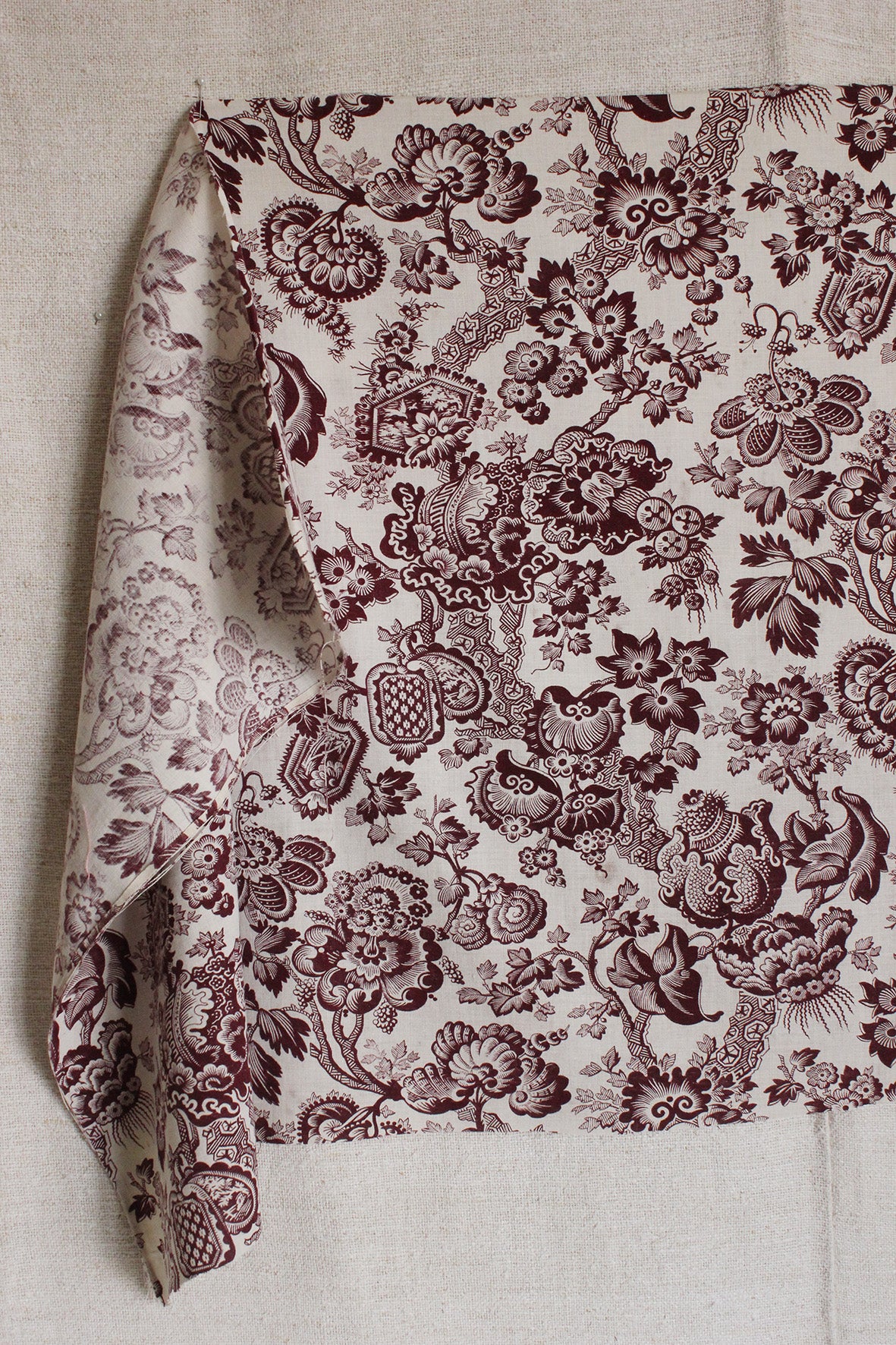 Old French Printed Cotton - Arts and Crafts Florals (panel 3)