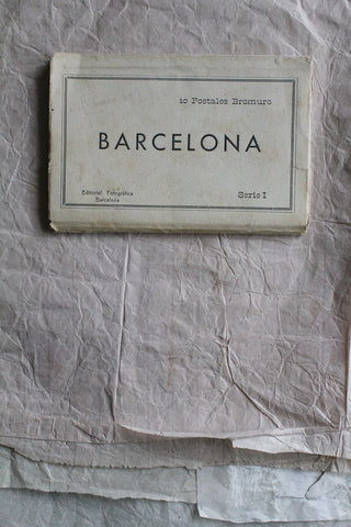 Old French Postcard Concertina Booklet - Barcelona