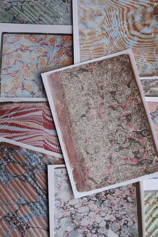 Beautiful Prints Taken from Reclaimed Marbled Antique Book Covers A4 - Collection 2