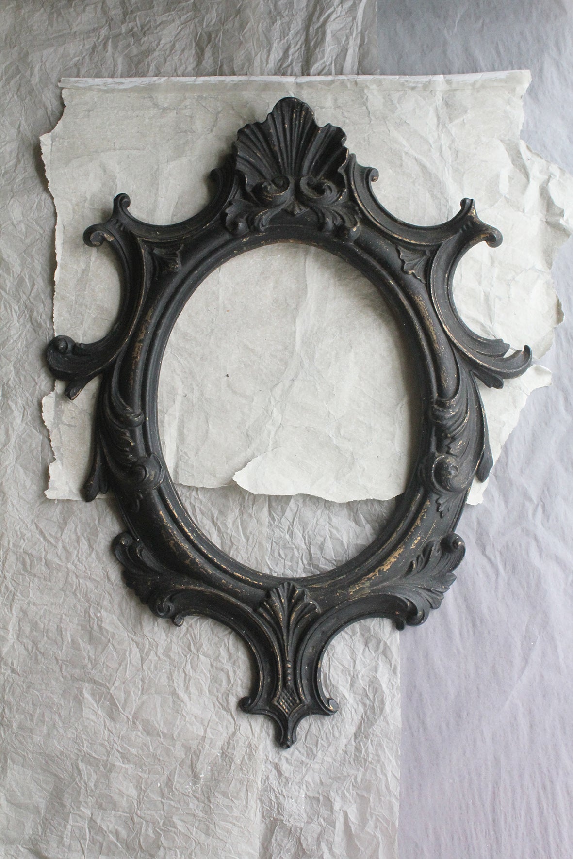 Old Heavy Brass Ornate Frame