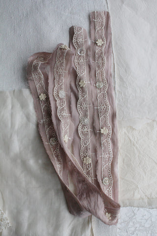 The Patina Collection - Antique Buttons, Delicate Silk & Lace Ribbon (B2)