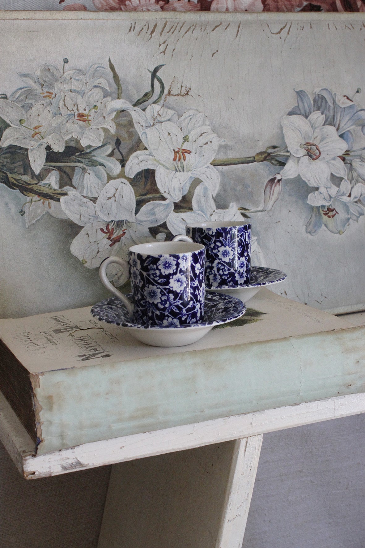 Old Burleigh Coffee Cups & Saucers - Calico