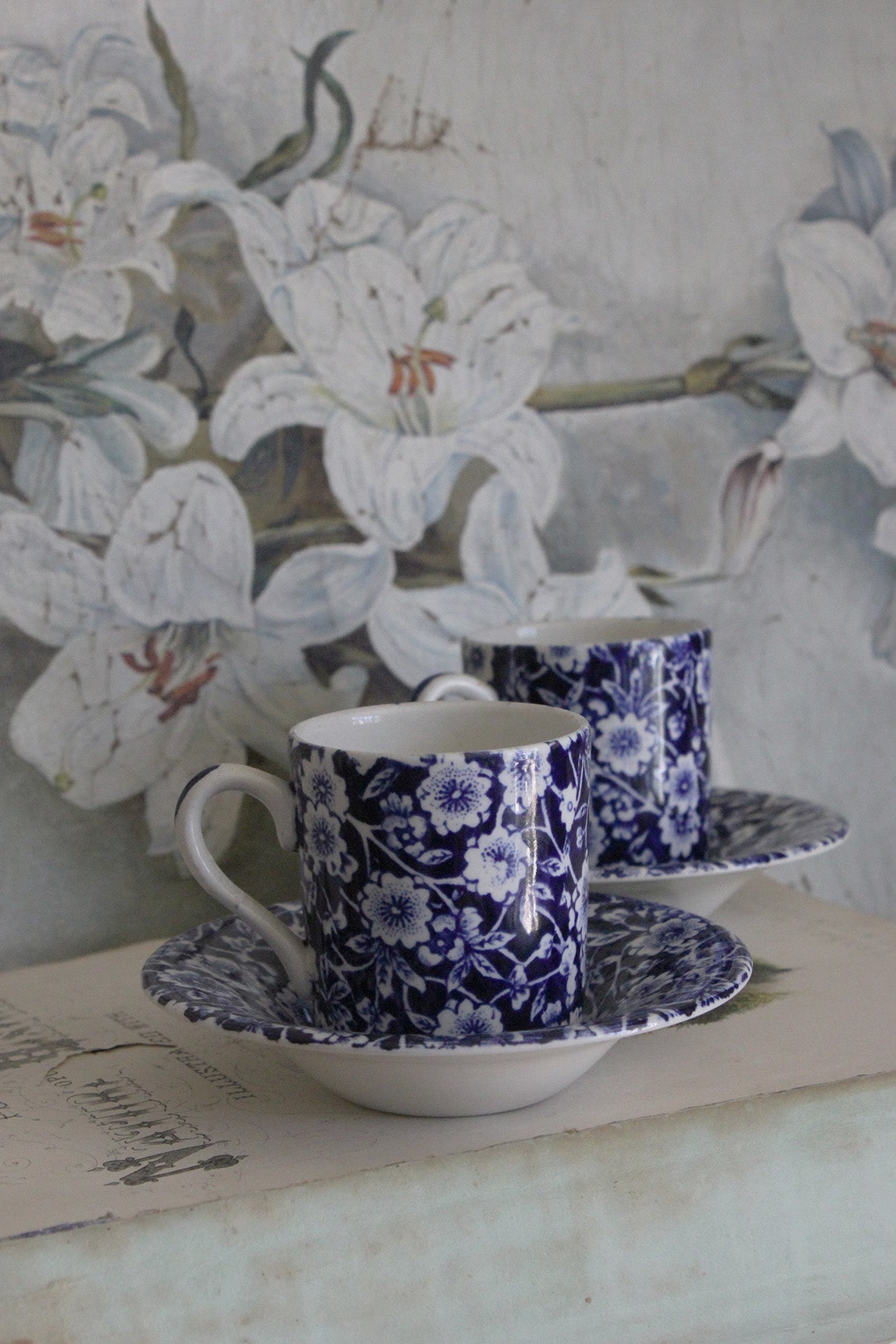 Old Burleigh Coffee Cups & Saucers - Calico