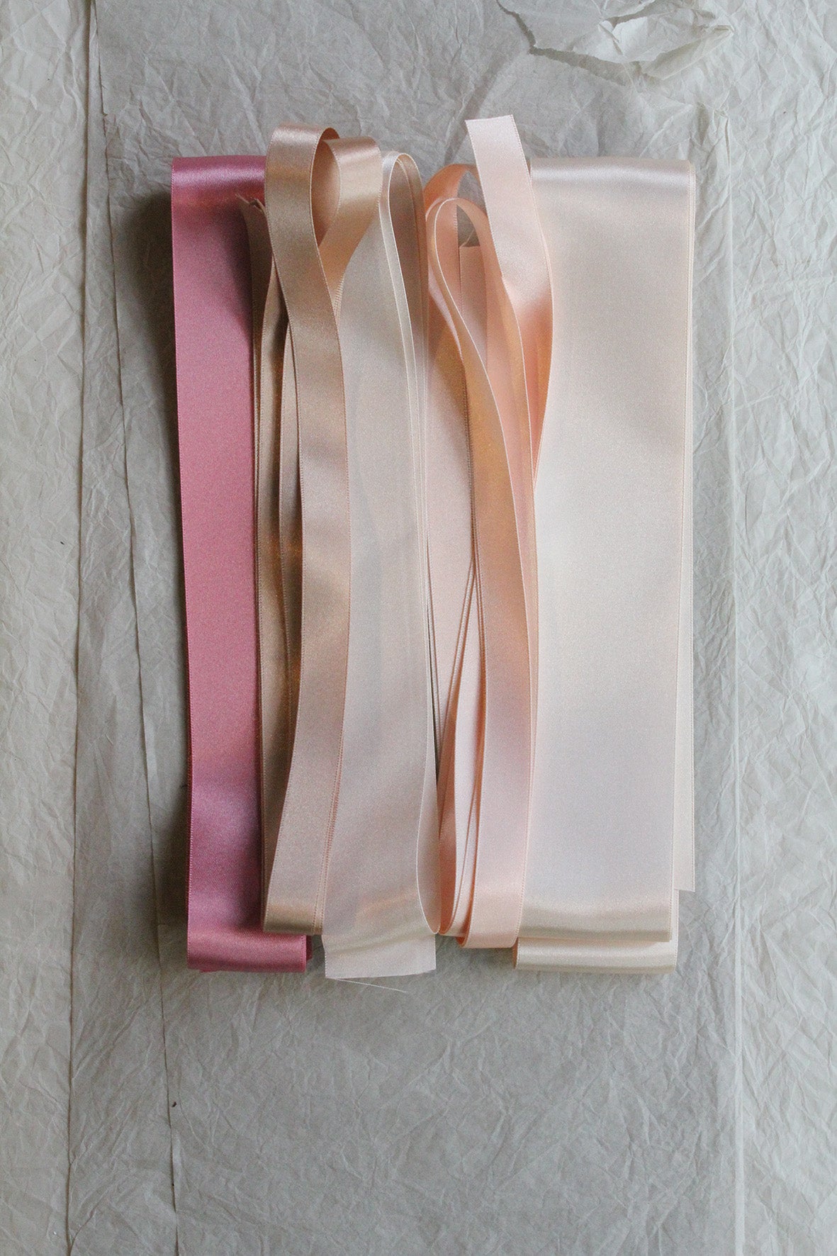 Double Satin Lengths - Champagne & Rose
