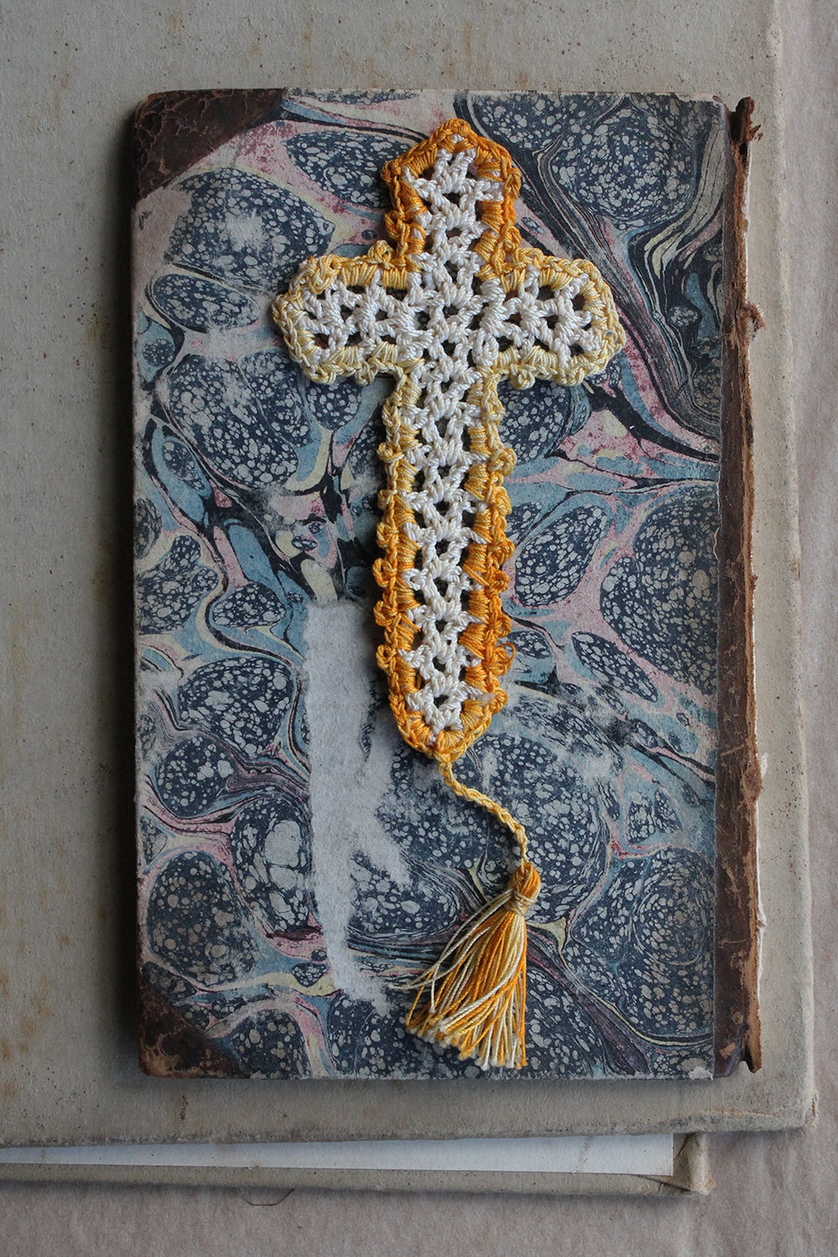 Old Crochet Cross Bookmark