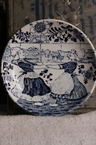 Old Delft Dish - Two Girls