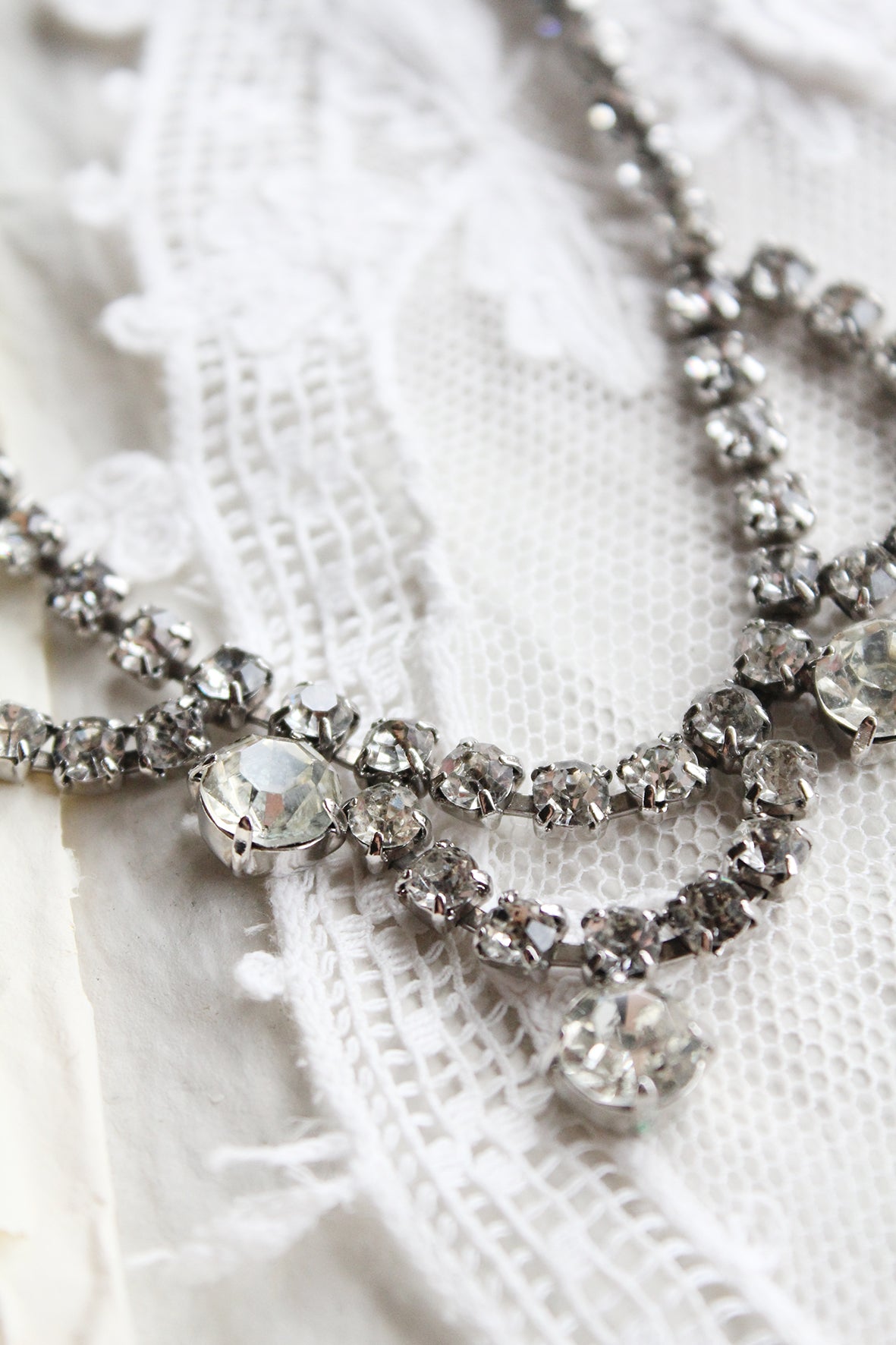 Old Necklace/Garland Wreath Decoration - Quiet Light - Diamante 4