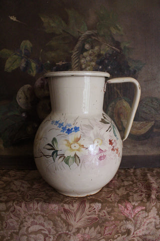 A Rare and Very Beautiful Victorian Enamelled and Hand Painted Pitcher/Vase