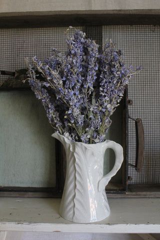 Beautiful Old White Fern Pitcher/Vase