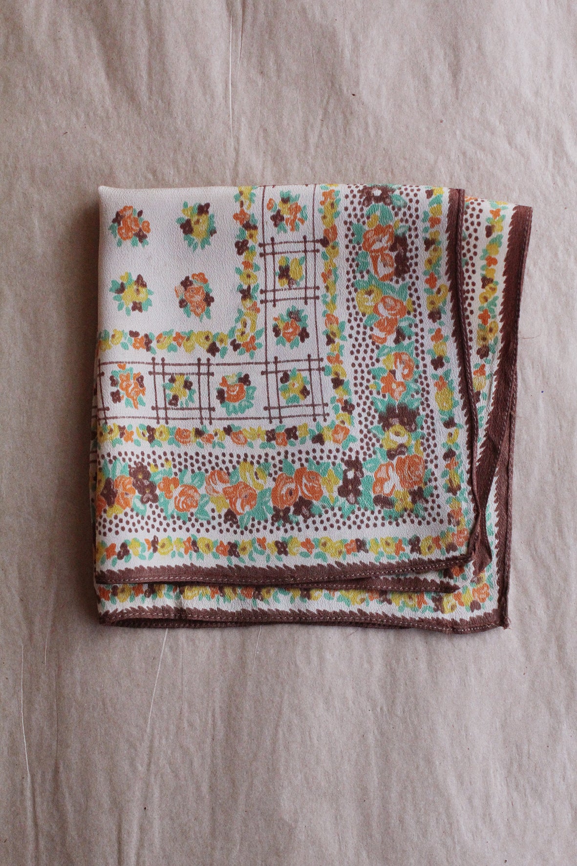 Vintage Silk Floral Hankie