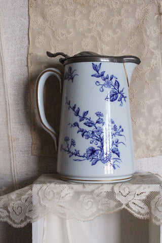 Old Pitcher with Pewter Lid - Blossom