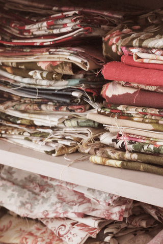 Vintage Dress Fabric - Roses & Fern