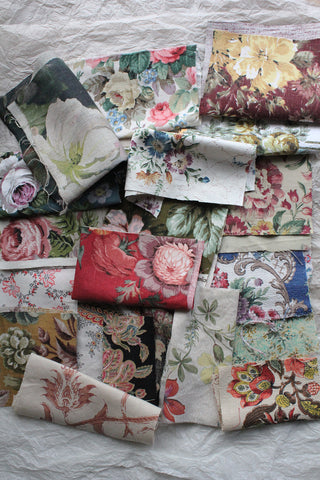 Flower Market Box Selection - Vintage Fabric Snippets