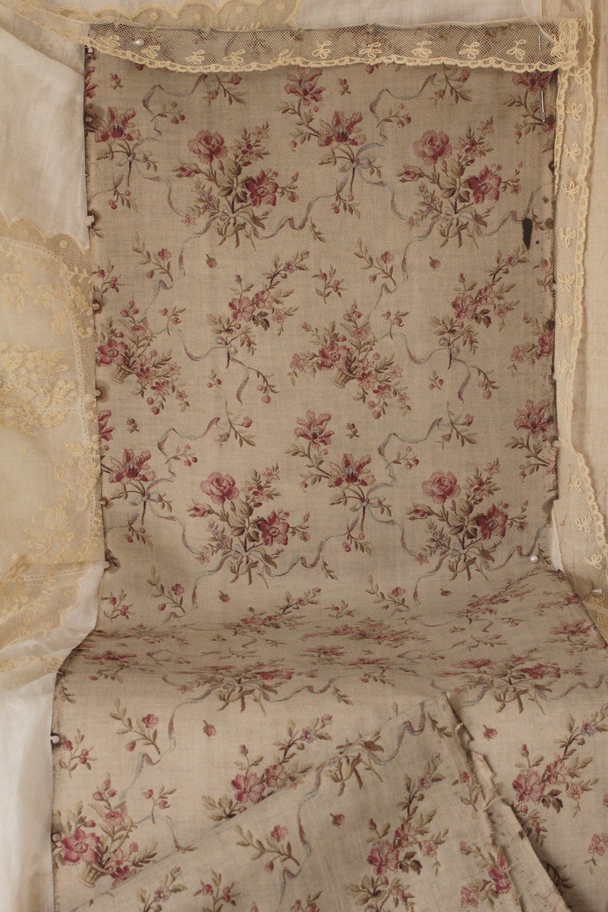 Old Reclaimed Printed French Cotton & Silk Panel