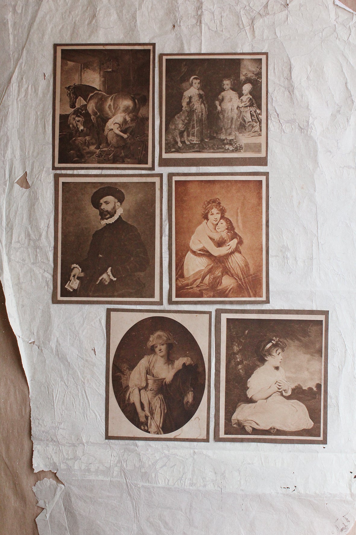 Reclaimed Mounted Edwardian Prints - Collection 2