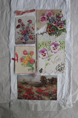 Beautiful Prints Taken from Reclaimed Marbled Antique Book Covers A5 - Collection 2