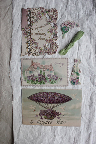 Old French Fabric Sample Page From An Old Sales Book - 1