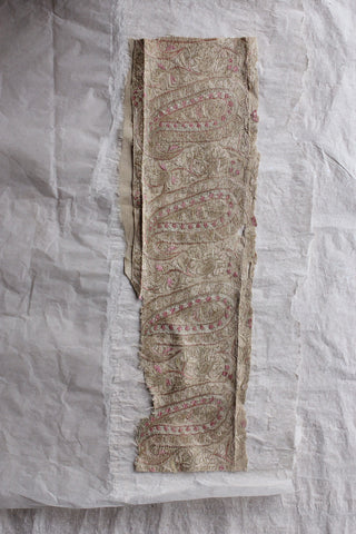 An Exquisite Hand Embroidered Worn Twenties Silk Border - Panel 3