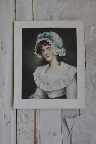 Old Framed Hand Painted & Printed Portrait