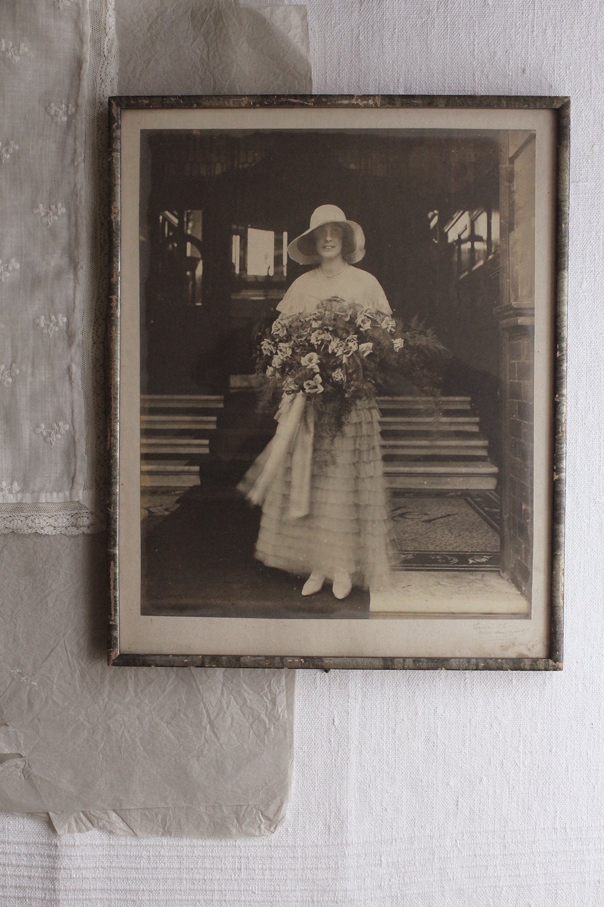Old Twenties Framed Wedding Photograph