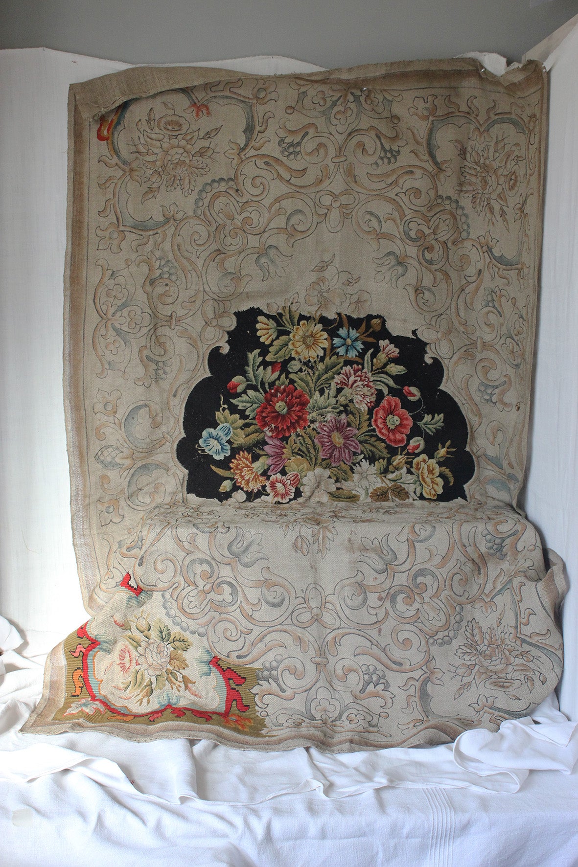 Large Unfinished French Tapestry
