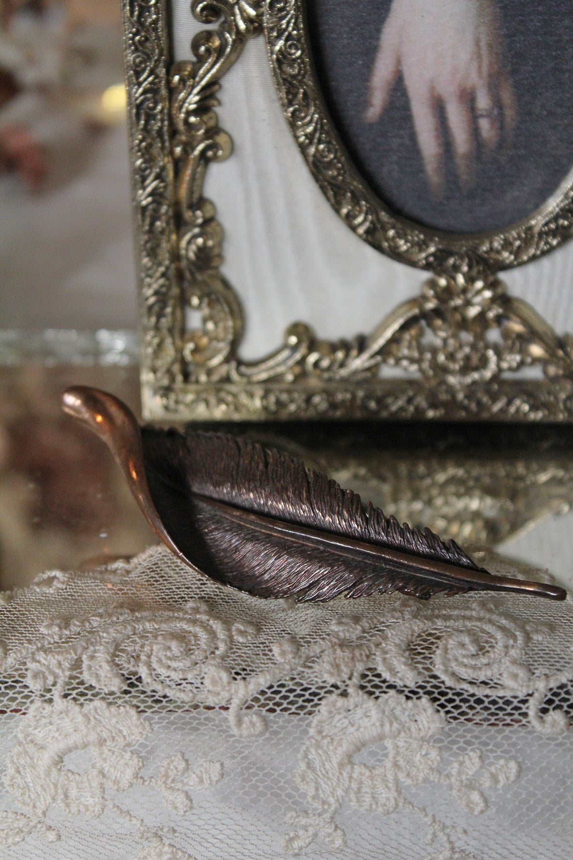 Leaf Brooch Decoration - Patina - 1
