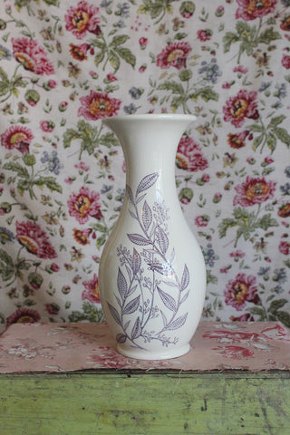 An Old Shelley Black Jug Decorate with A Hand Painted Sprig of Heather