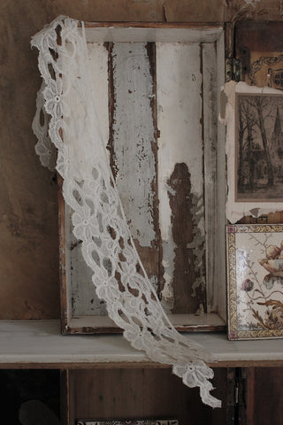A Reclaimed Pleated Pair of Netted and Embroidered Panels