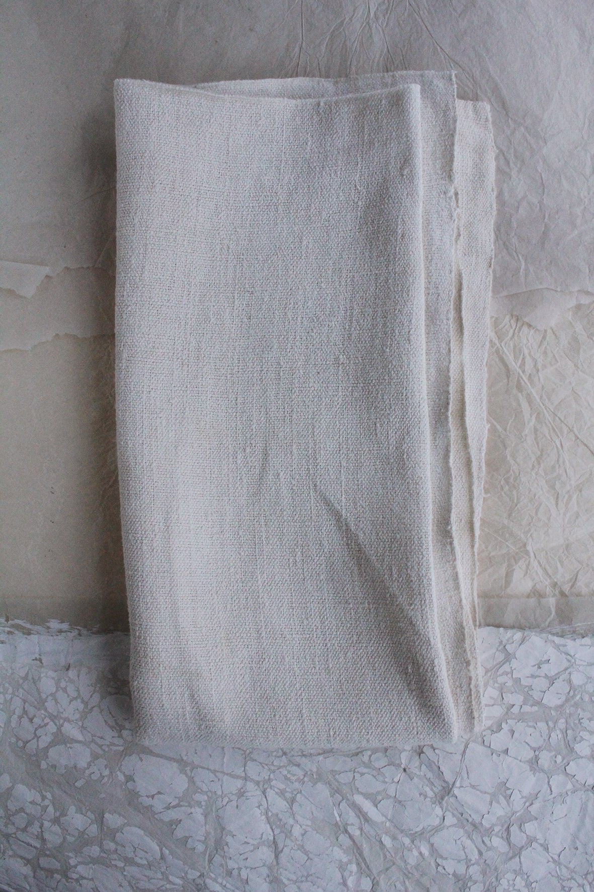 Old Reclaimed Panel of Hand Woven French Linen