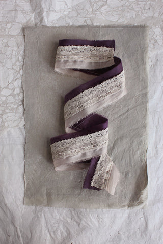 THE RIBBON PATH - Delicate Silk & Valenciennes Lace Ribbon (G)