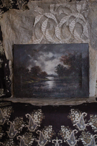 Old Small Landscape Oil Paintings on Board