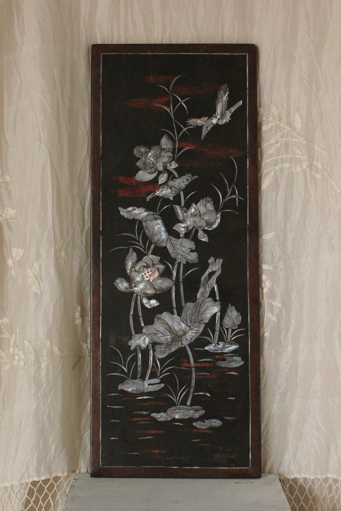 Beautiful Old Mother of Pearl Floral Study.