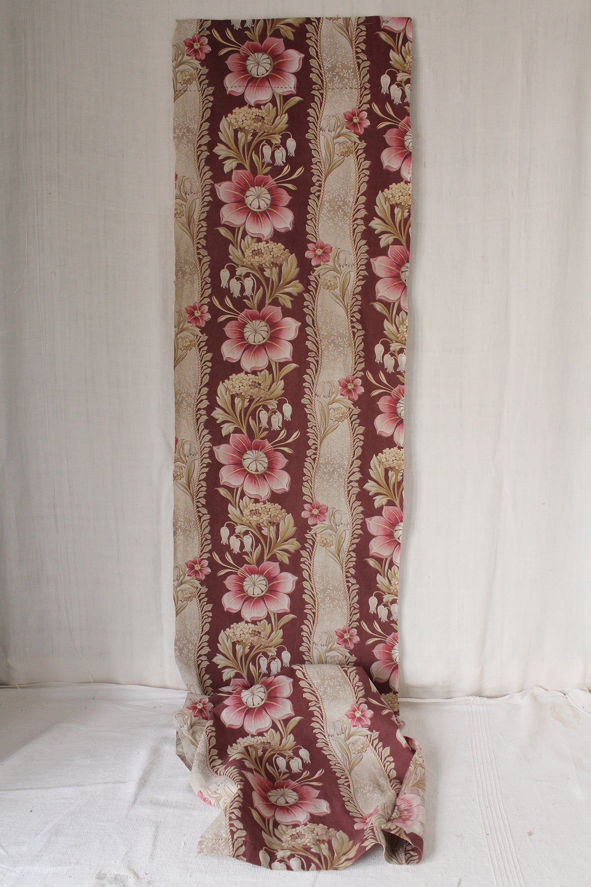 Old French Art Nouveau Printed Cotton Narrow Panel