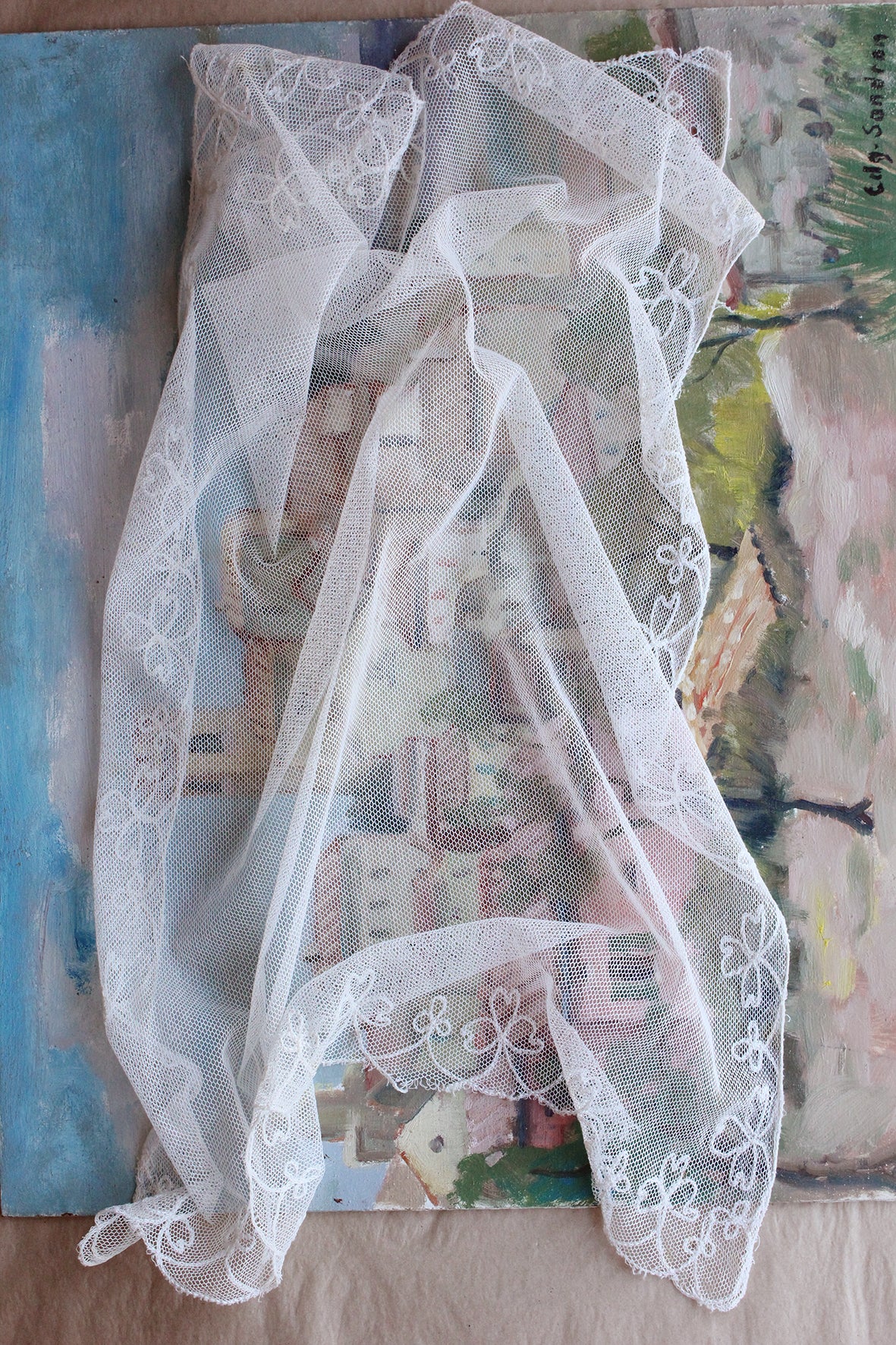 Lovely Old Lace Mat Or Small Window Modesty Panel - panel 3