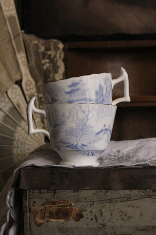 Old Victorian Warm White and Hand Painted Gold Milk Jug