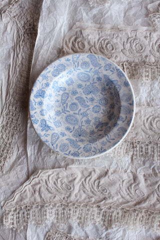 Old Stoneware Floral Transfer Plate