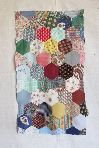 Large Reclaimed Old Hand Stitched Archive Patchwork Panel (six)