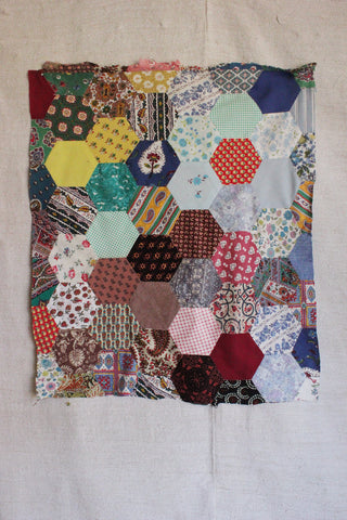 Large Reclaimed Old Hand Stitched Archive Patchwork Panel (eight)