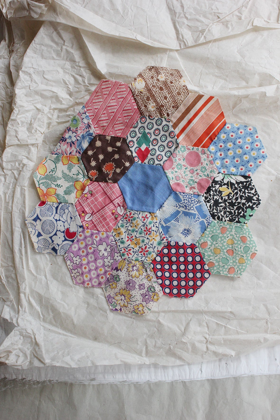 Reclaimed Antique Hand Stitched Patchwork Panel - 33
