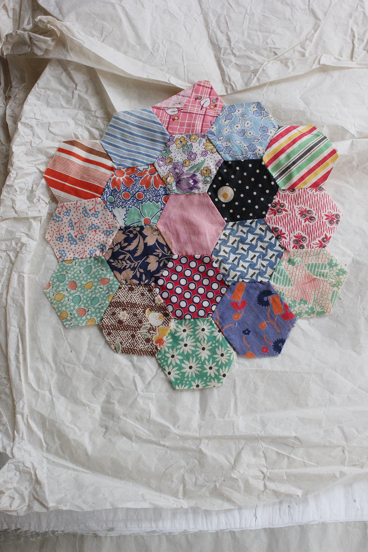 Reclaimed Antique Hand Stitched Patchwork Panel - 35