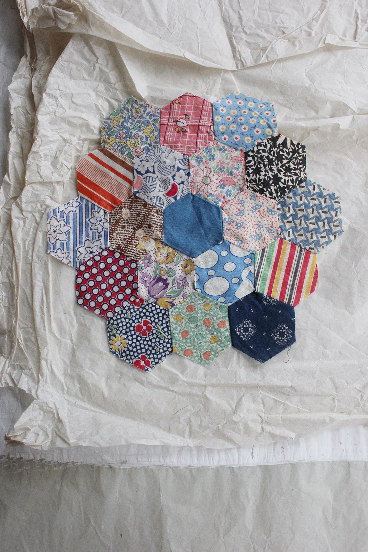 Reclaimed Antique Hand Stitched Patchwork Panel - 37