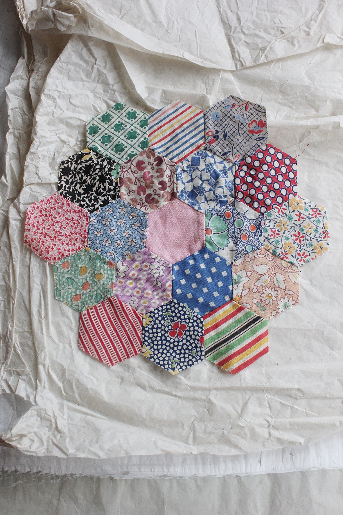 Reclaimed Antique Hand Stitched Patchwork Panel - 44