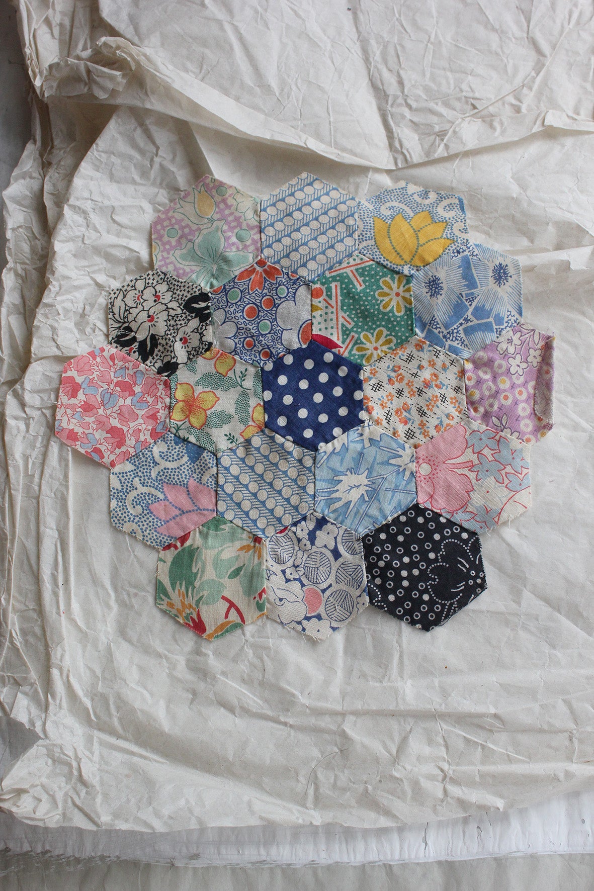 Reclaimed Antique Hand Stitched Patchwork Panel - 49