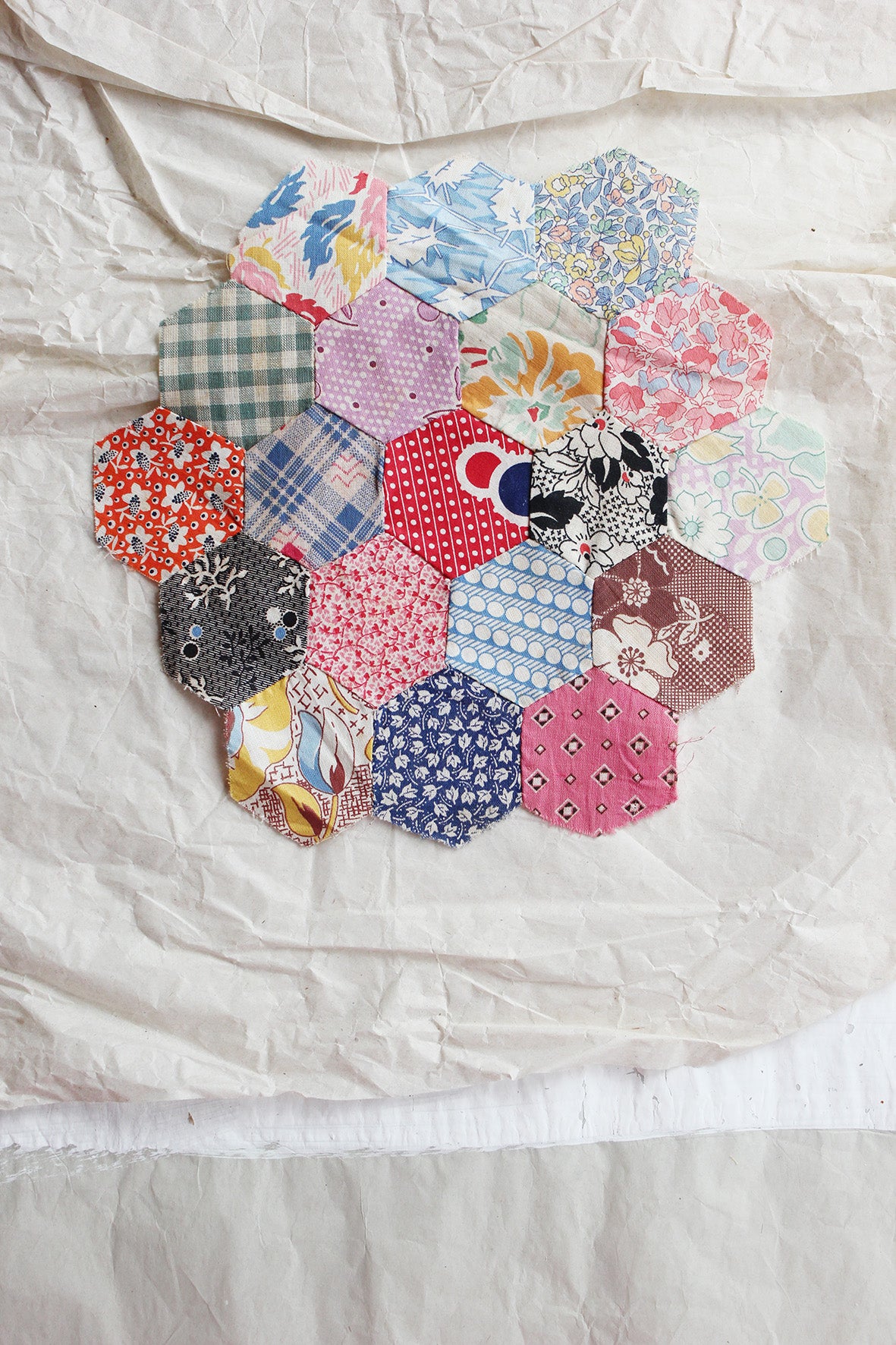 Reclaimed Antique Hand Stitched American Patchwork Panel - 56