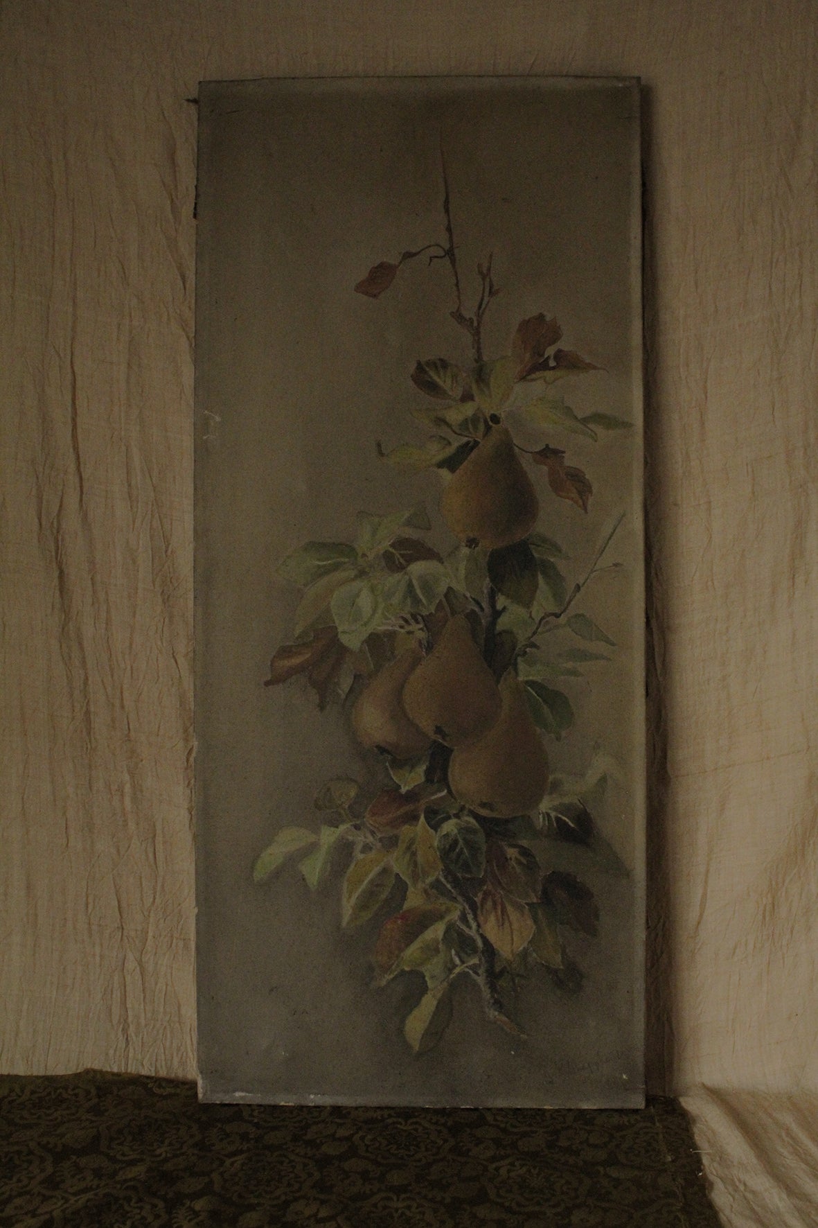 Beautiful Old Oil Painting on Canvas - A Pear Branch