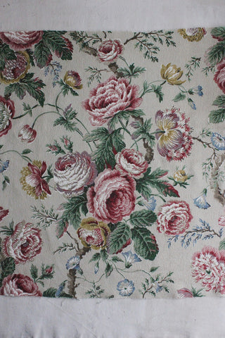 Rare Vintage Floral Cotton Barkcloth