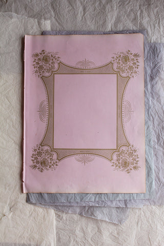Beautiful Reclaimed Victorian Scrapbook Page - Gold Frame