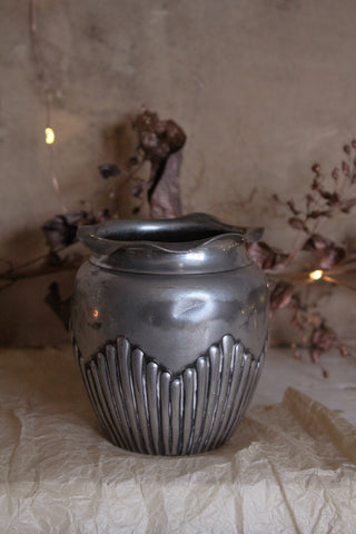 Old Pewter Deco Vase/Pot - one