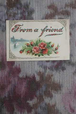 Old Embossed Postcard - From A Friend