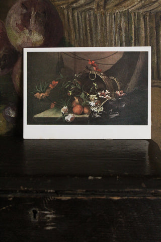 Vintage Postcard - Flowers and Pears